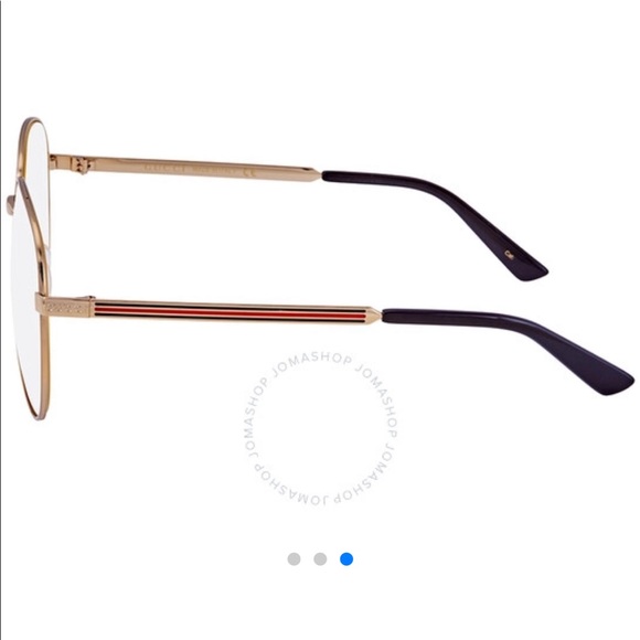 Gucci Gold Oversized Aviator Eyeglasses frames - Picture 6 of 9